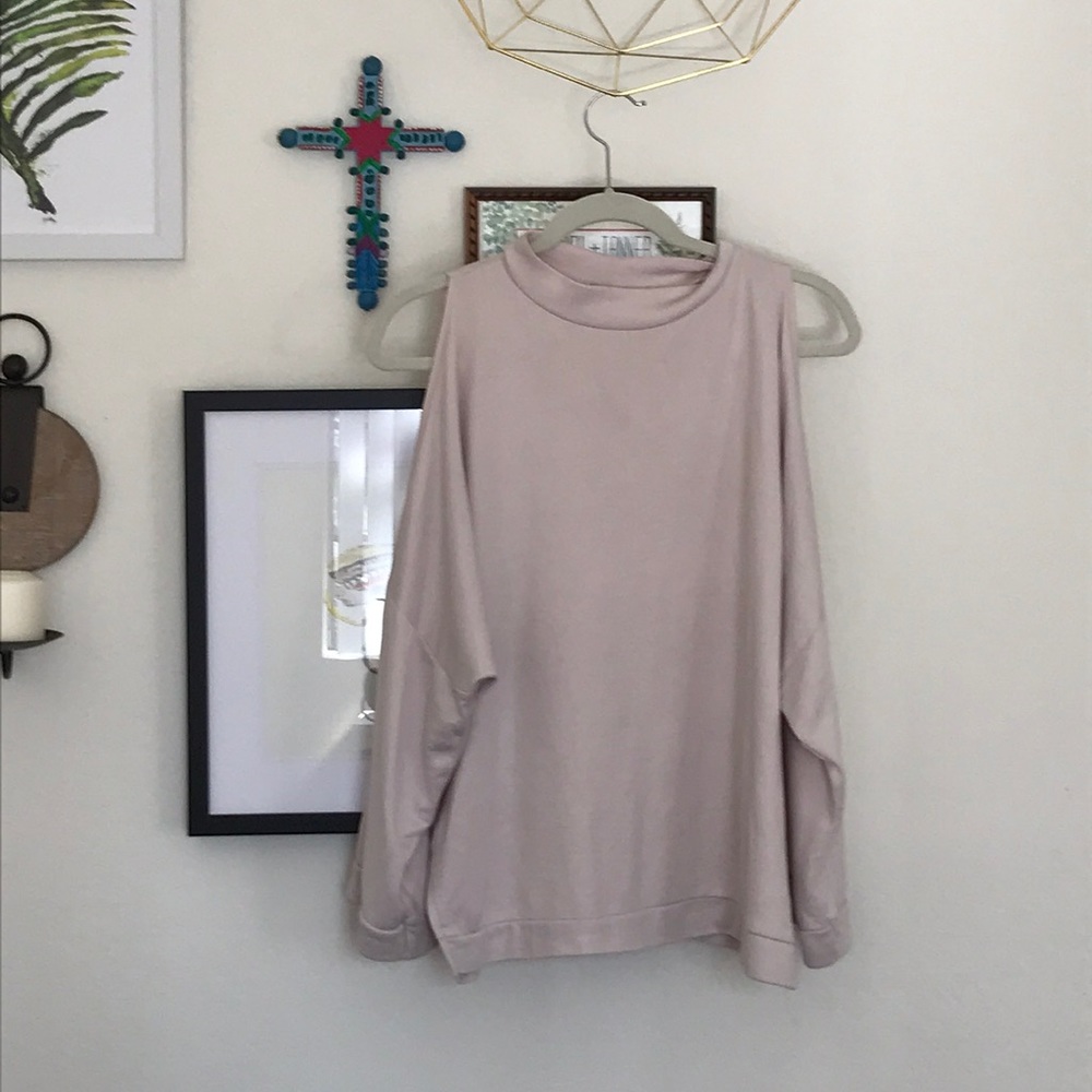 Zara shoulder cut out sweatshirt with mock neck